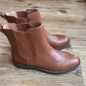 Madewell Benning Leather Chelsea Boots Cognac Brown 7.5
